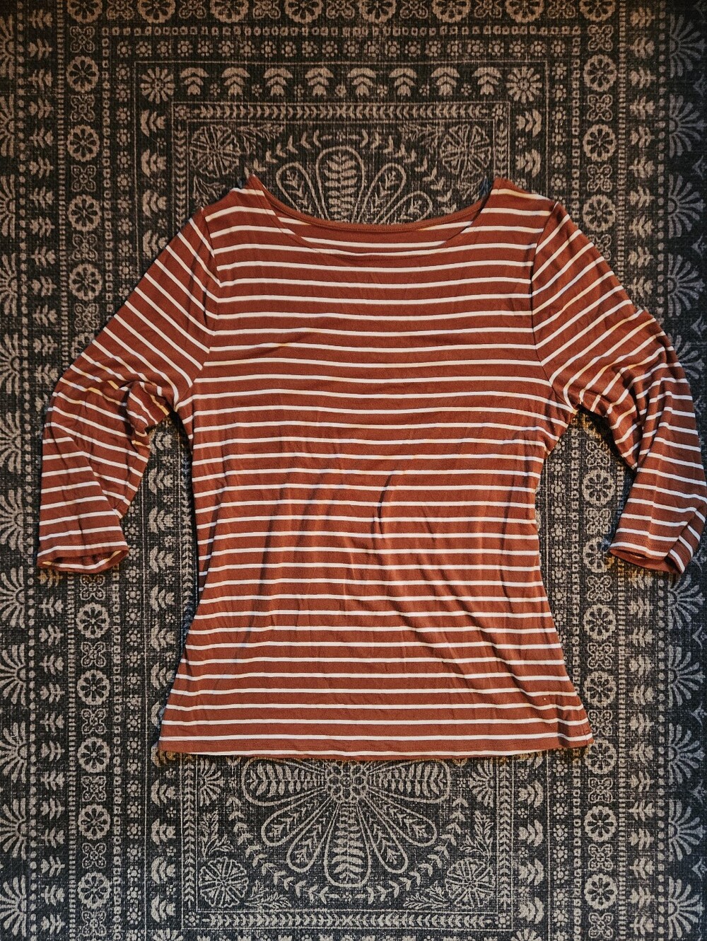 A New Day Orange & White Striped Top